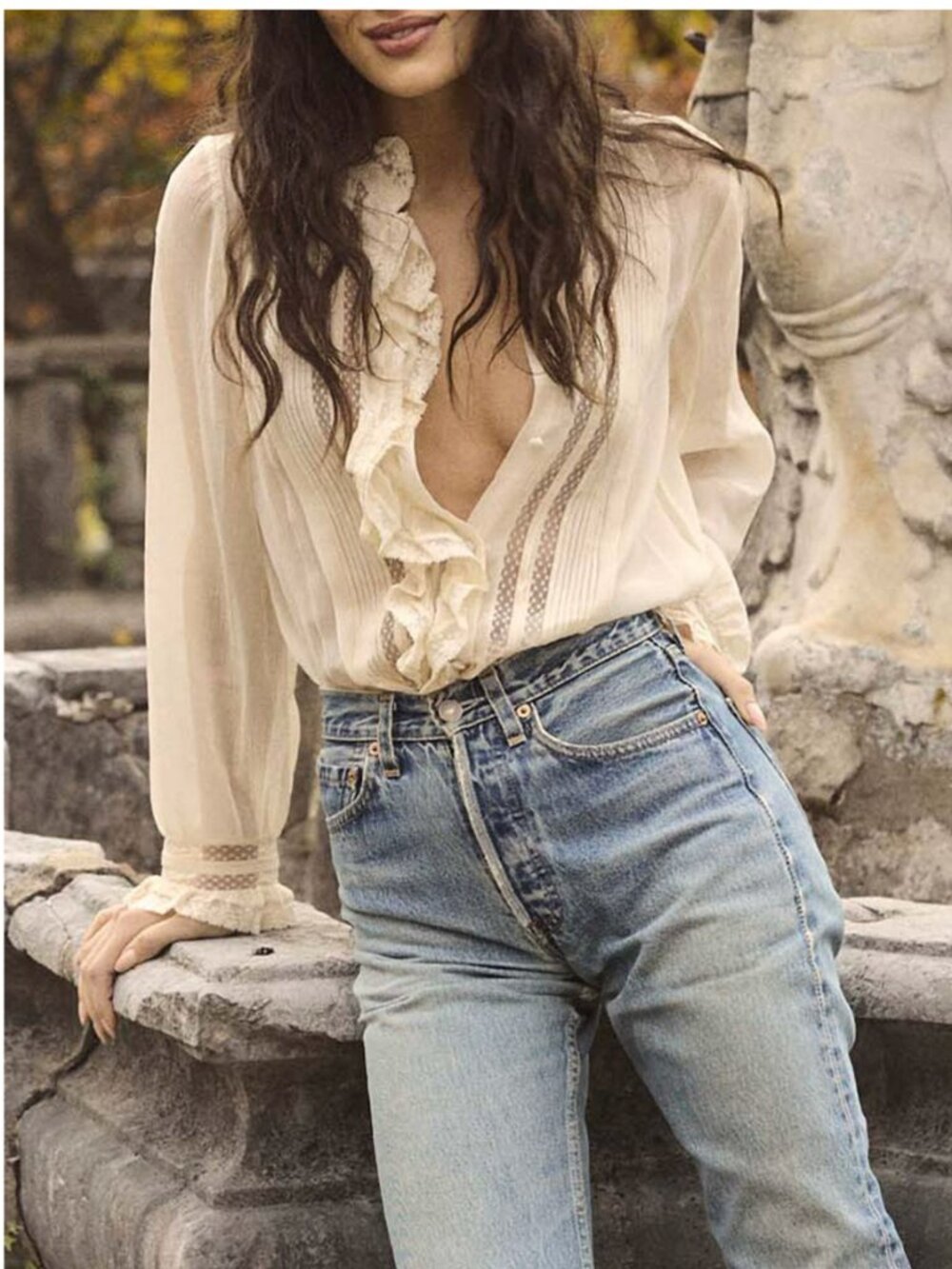 Dôen Magdeline Top Silk Blouse Cream